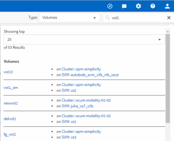 Suchfeld in Unified Manager