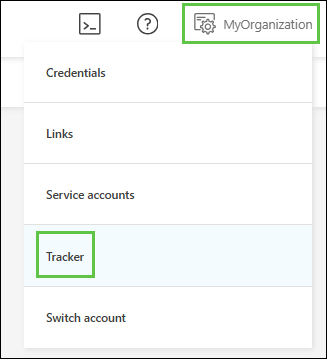 Ein Screenshot des Menüs mit markierter Tracker-Option.