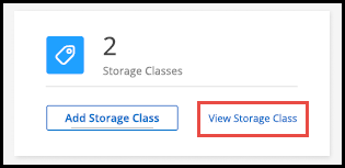 Ein Screenshot mit „View Storage Class“ auf der Kubernetes Ressourcenseite.