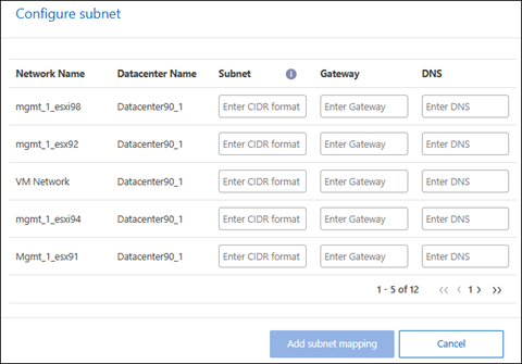 Screenshot „Subnetzzuordnung hinzufügen“