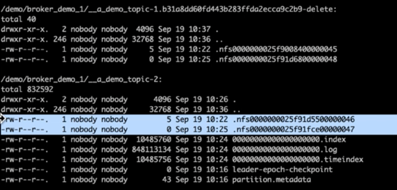 Dieser Screenshot zeigt die Protokollausgabe für den Absturz von Cluster 2.