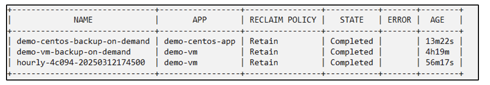 Backup einer bestimmten VM erstellt