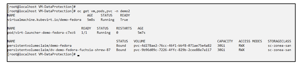 VM im neuen Namespace