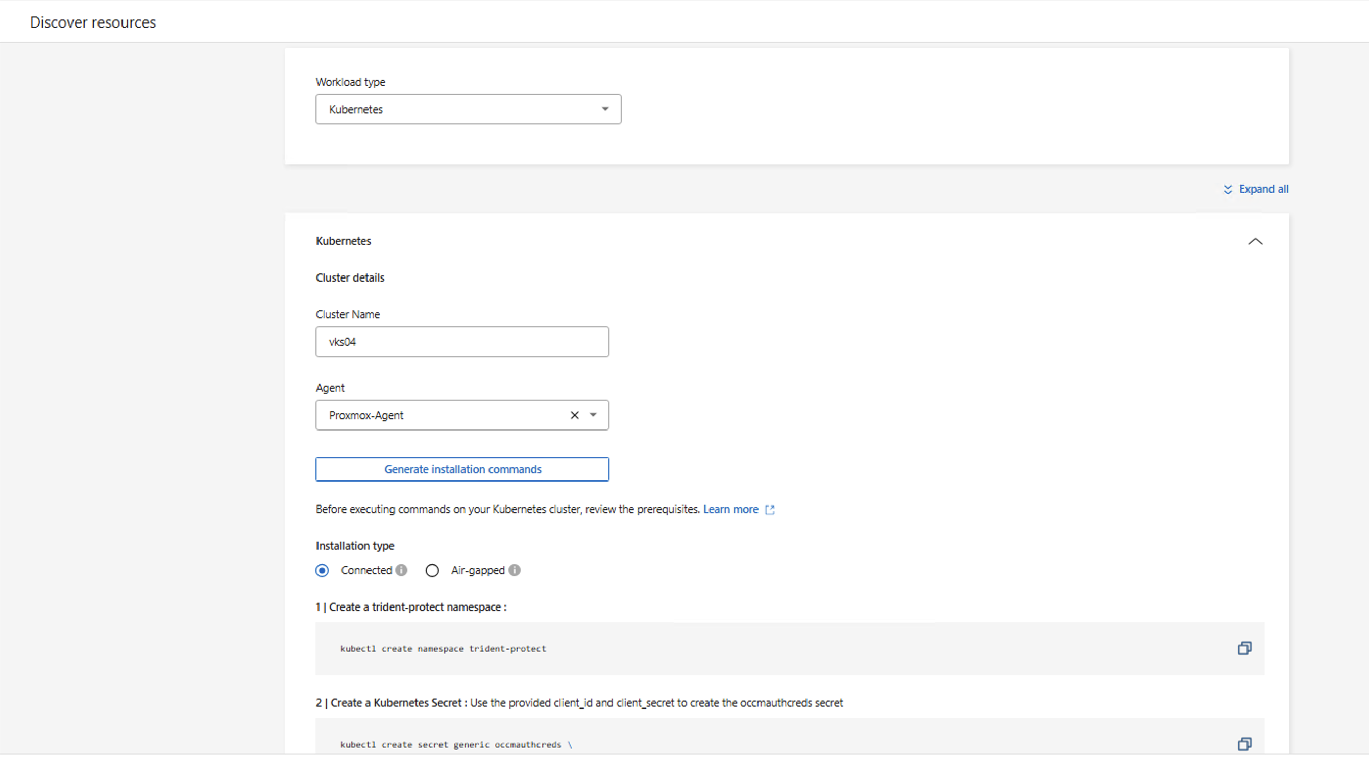 Erkennung des vSphere Kubernetes-Clusters