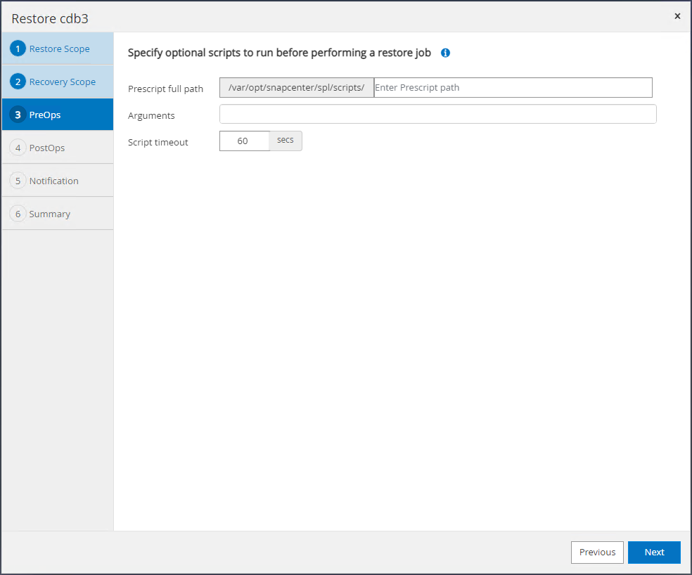 Screenshot, der die SnapCenter -Konfiguration zeigt.