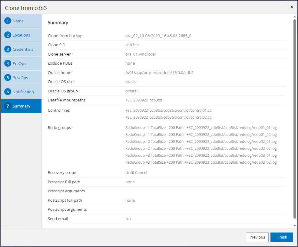 Screenshot, der die SnapCenter -Konfiguration zeigt.