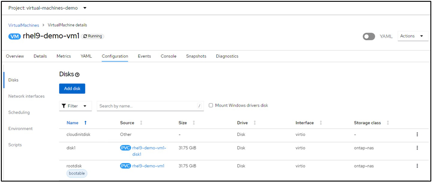 VM mit ontap-nas