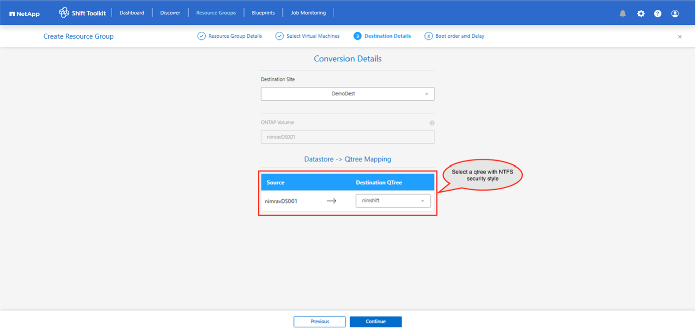Dialog für den Schritt „Ressourcengruppe erstellen“