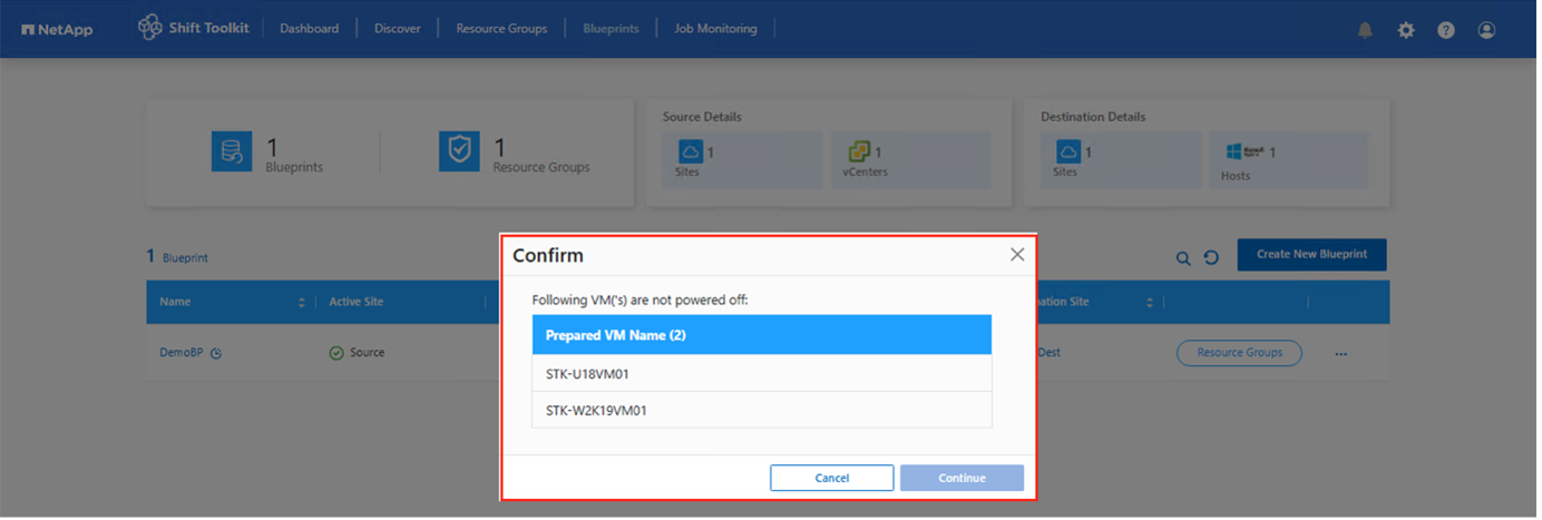 Herunterfahraufforderung