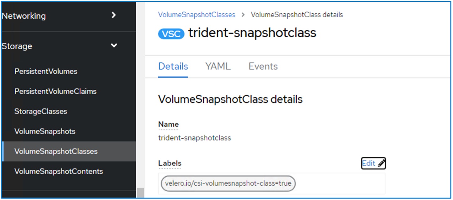 Trident Snapshot Class Label