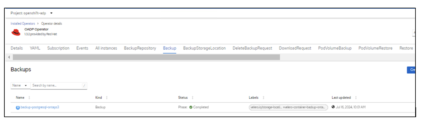 VM-Backup mit ontap-nas