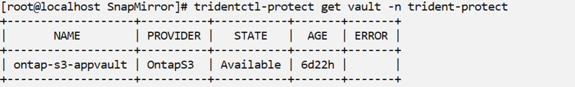 OCP-V appvault im Trident-Protect Namespace