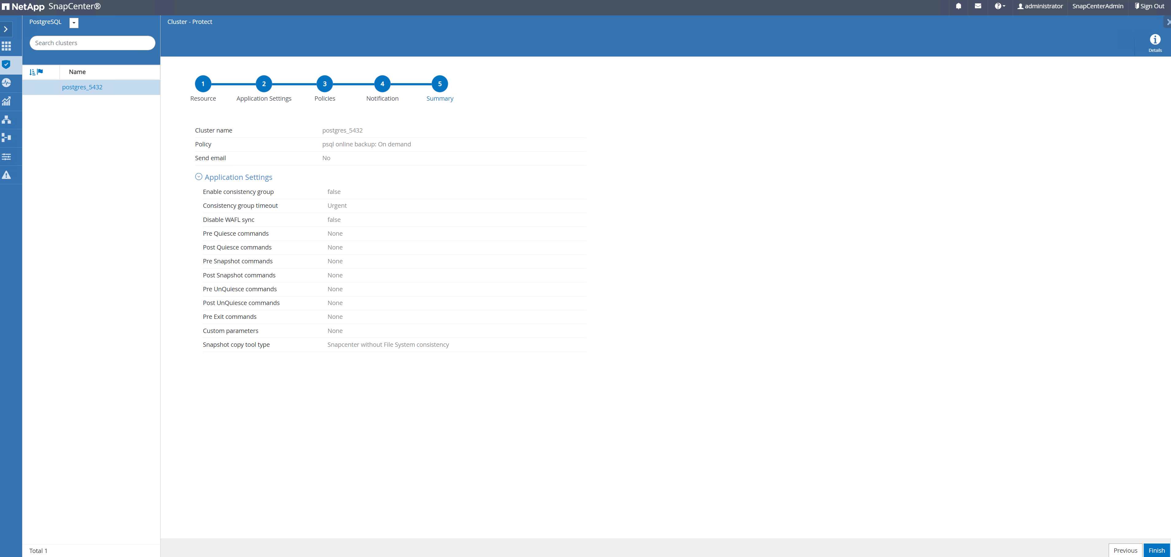 Dieses Image bietet eine Datenbank-Sicherung für den SnapCenter-Server