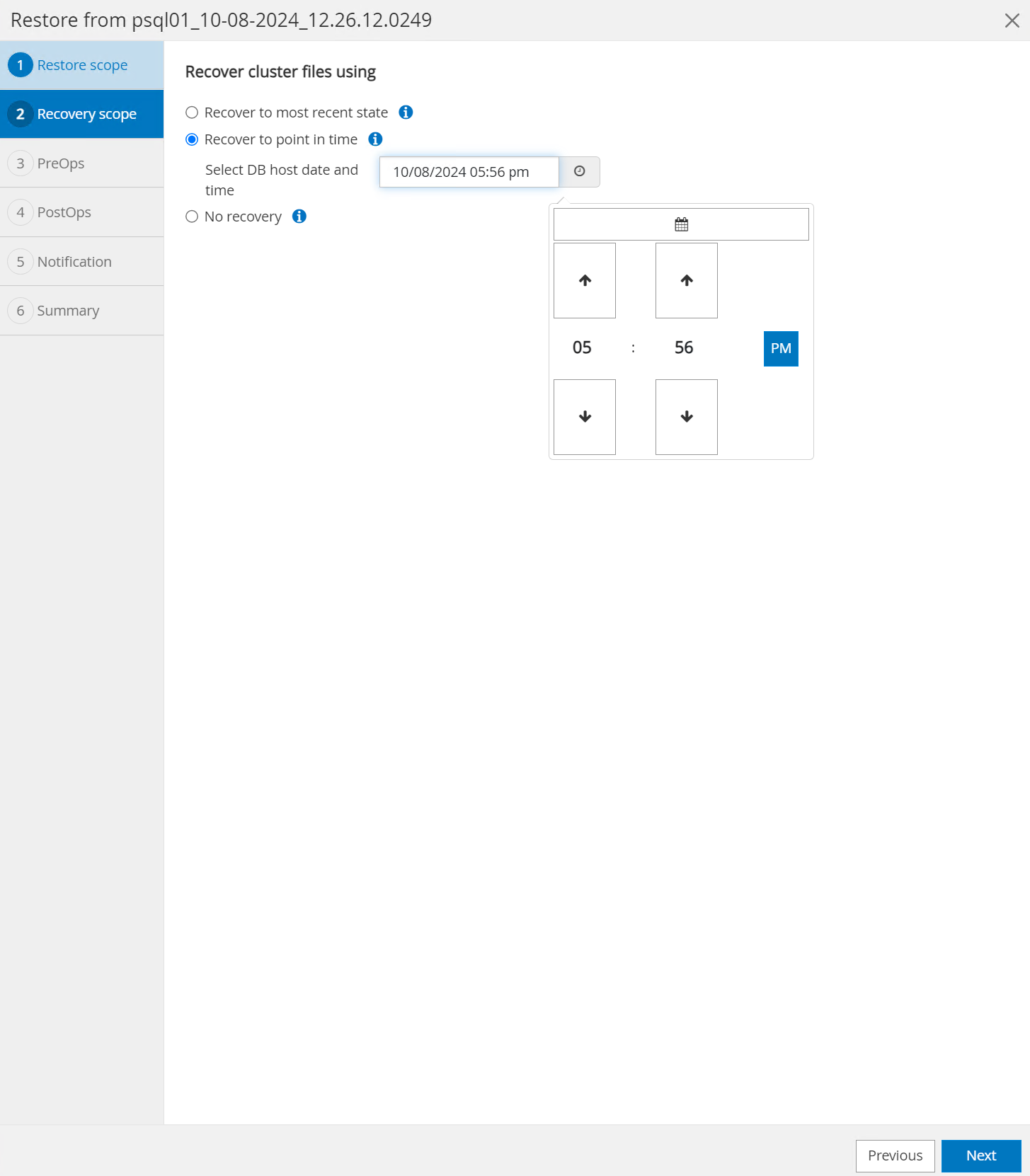 Dieses Image ermöglicht die Wiederherstellung der Datenbank für den SnapCenter-Server