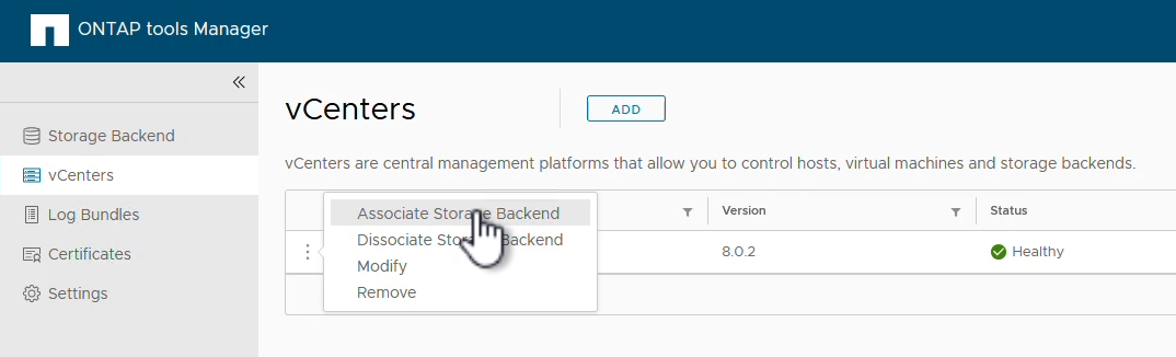 Zuordnen des Storage-Back-End