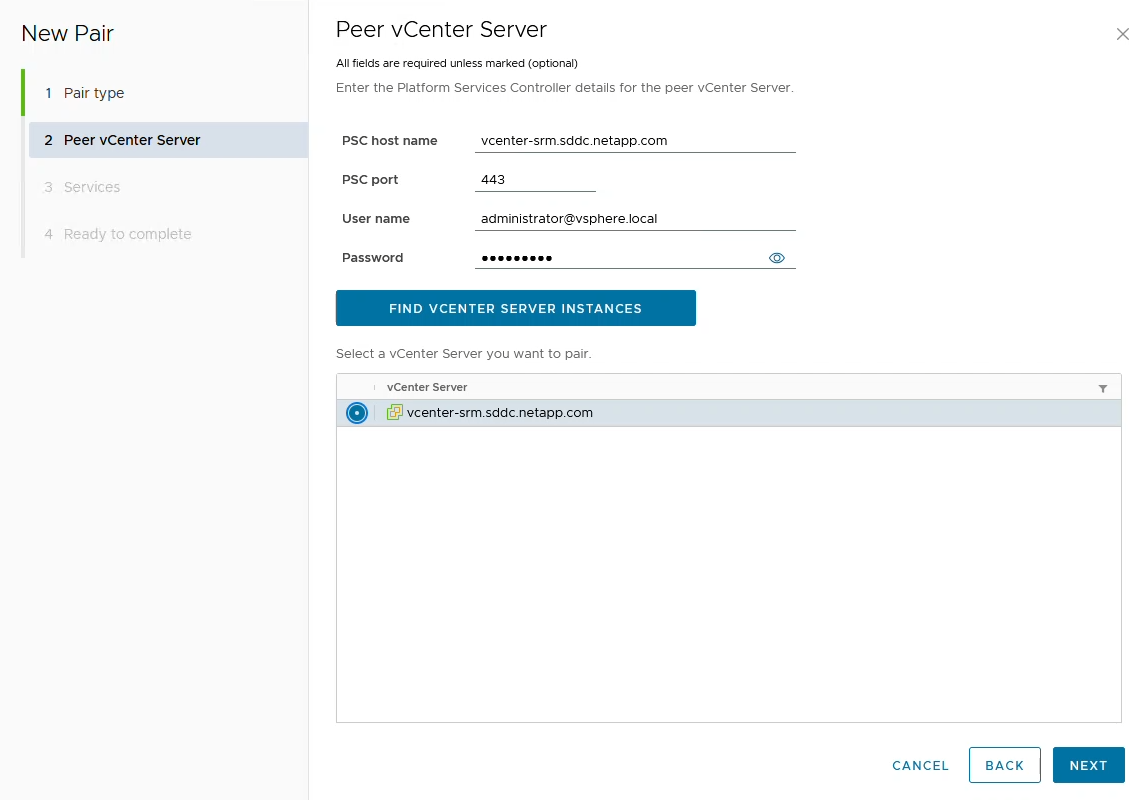 Peer vCenter