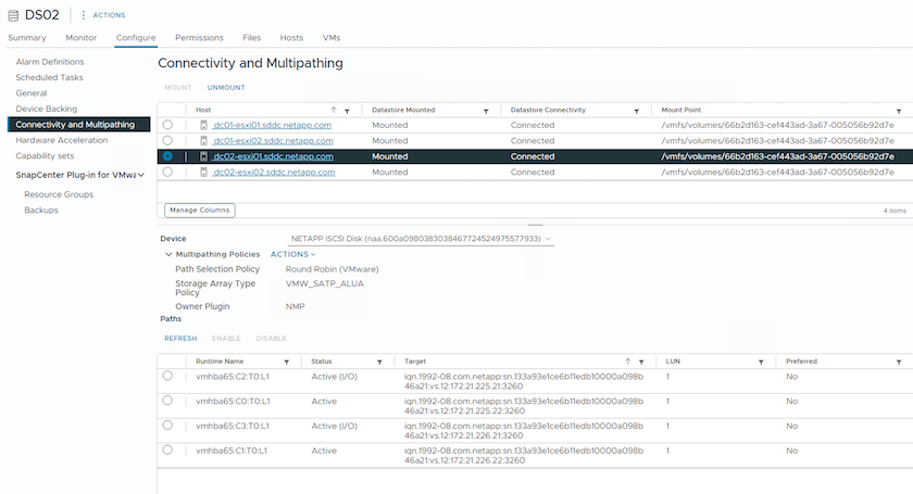 Datastore auf Zielhost