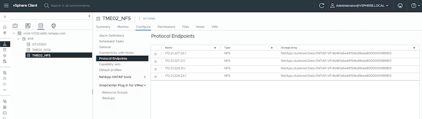 NFS PE über die vSphere-UI