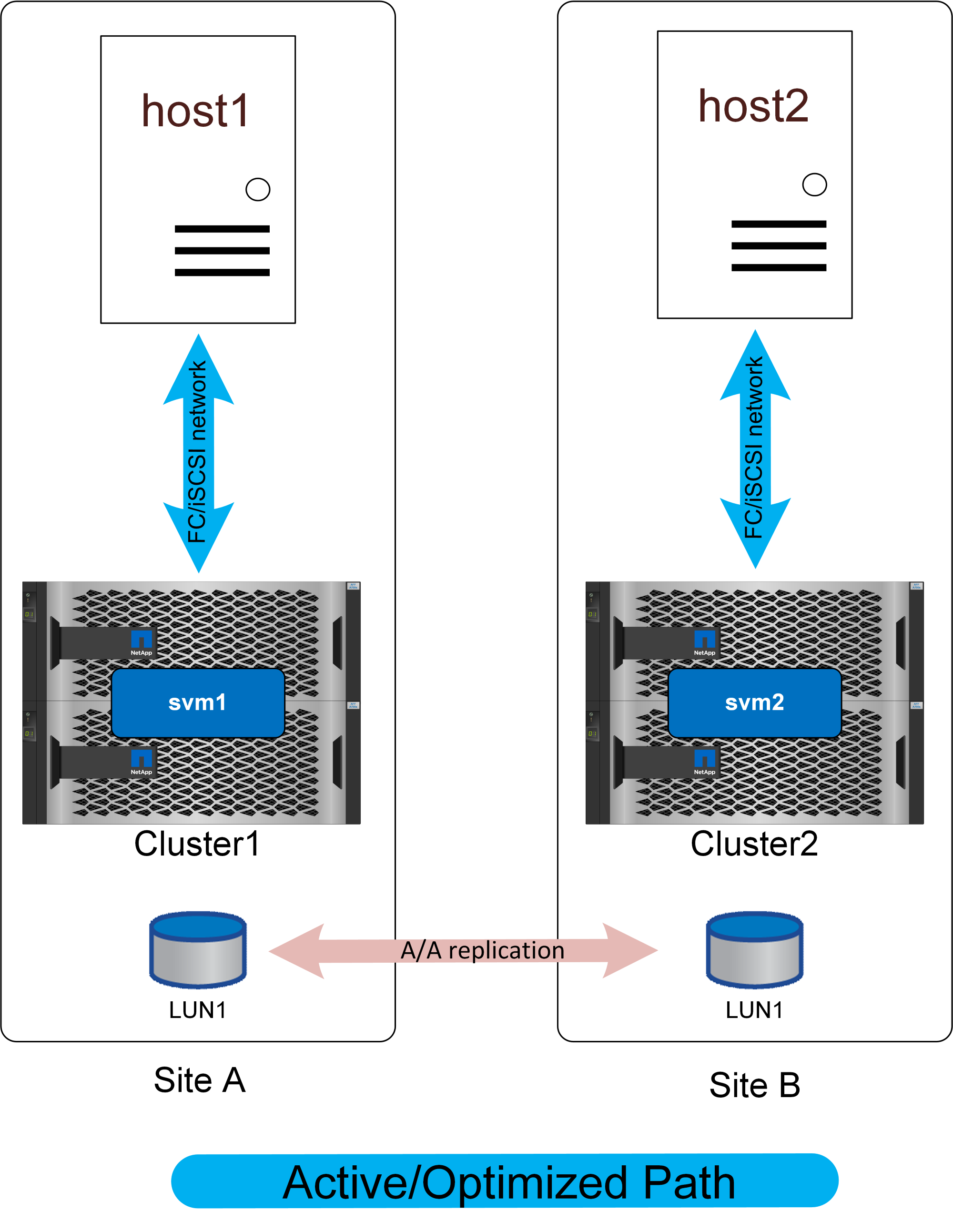 SnapMirror Active Sync ASA einheitliche Vernetzung