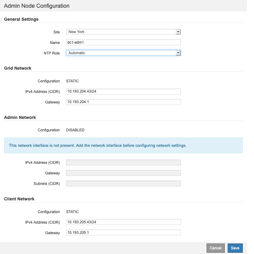 Bare-Metal-Administrator-Node-Konfiguration