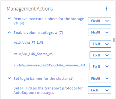 Una captura de pantalla de la interfaz de usuario que muestra cómo ver y corregir eventos desde el Panel de control.