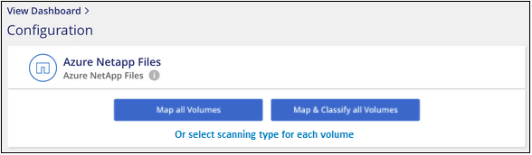 Una captura de pantalla de la pestaña Configuration inmediatamente después de implementar la instancia de clasificación de BlueXP.