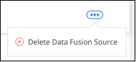 Una captura de pantalla que muestra cómo eliminar un origen de datos Fusion.