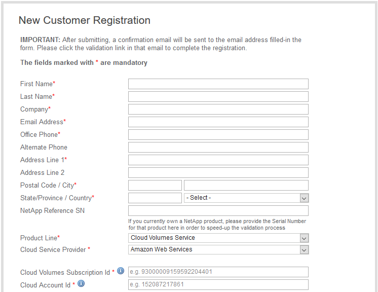 Formulario de registro de cliente nuevo