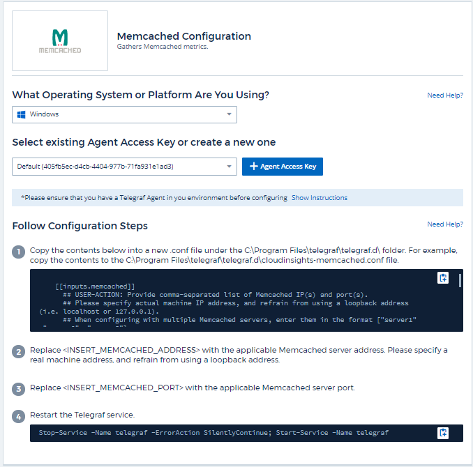 Configuración de memcached