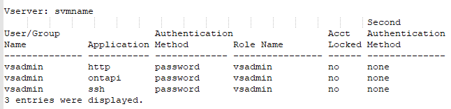 Ejemplo de resultado de comando SVM