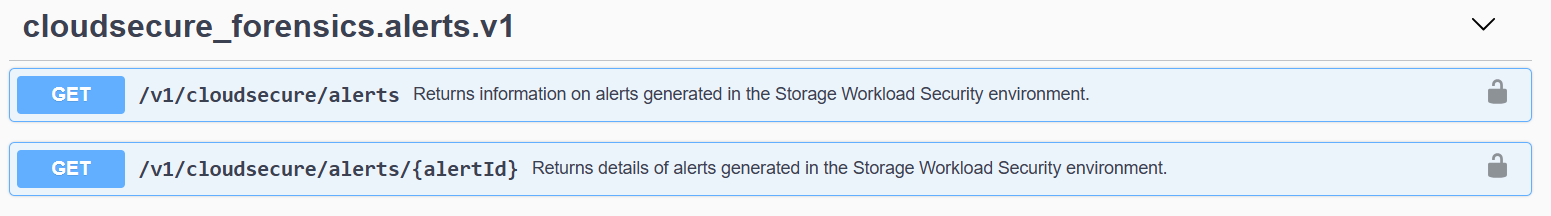 API de alertas forenses de seguridad de cargas de trabajo