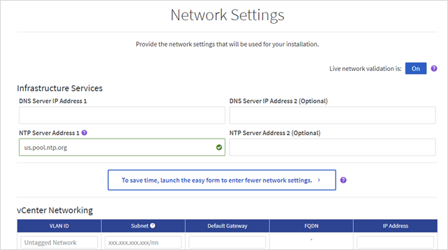 Página NDE Network Settings