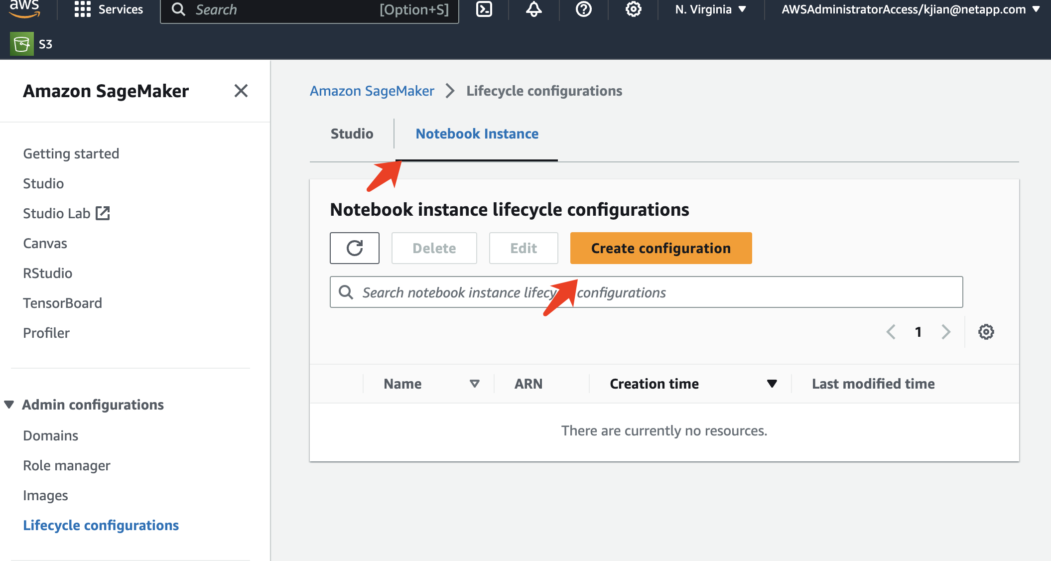Página de bienvenida de configuración del ciclo de vida