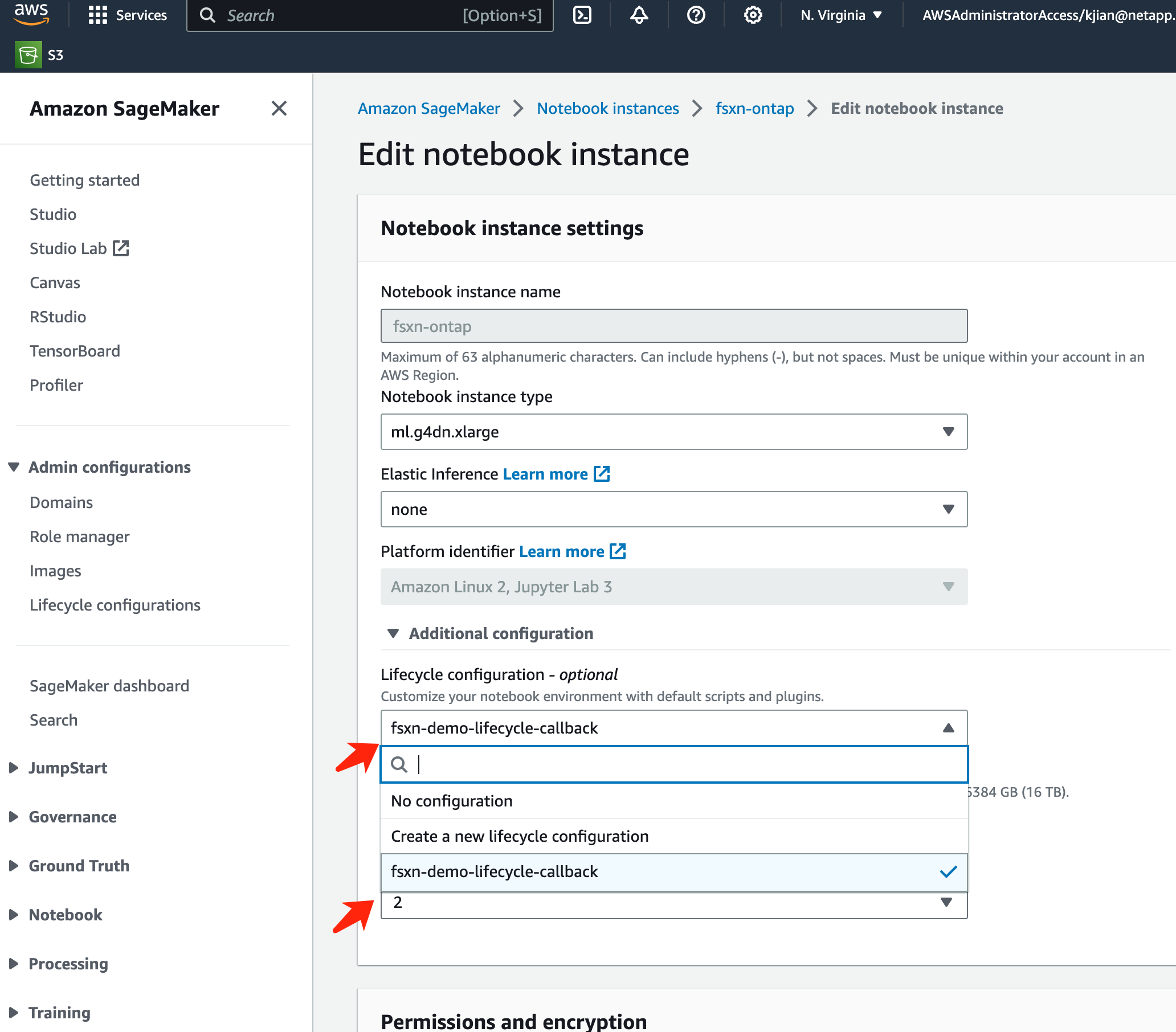 Actualizar la configuración del ciclo de vida del notebook