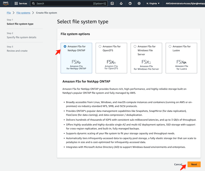 Seleccionar el tipo de sistema de archivos