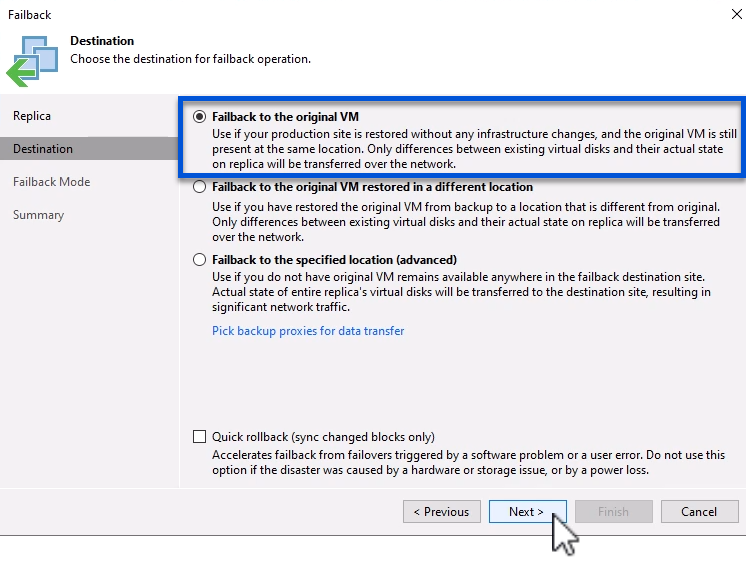 Retorno a la máquina virtual original