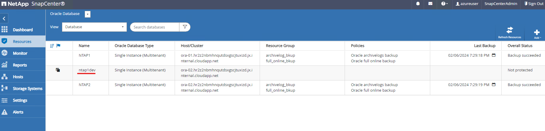 Esta imagen permite restaurar la base de datos del servidor SnapCenter