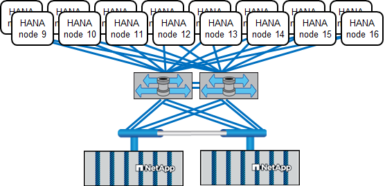 Hosts SAP HANA adicionales conectados a un par de alta disponibilidad de almacenamiento