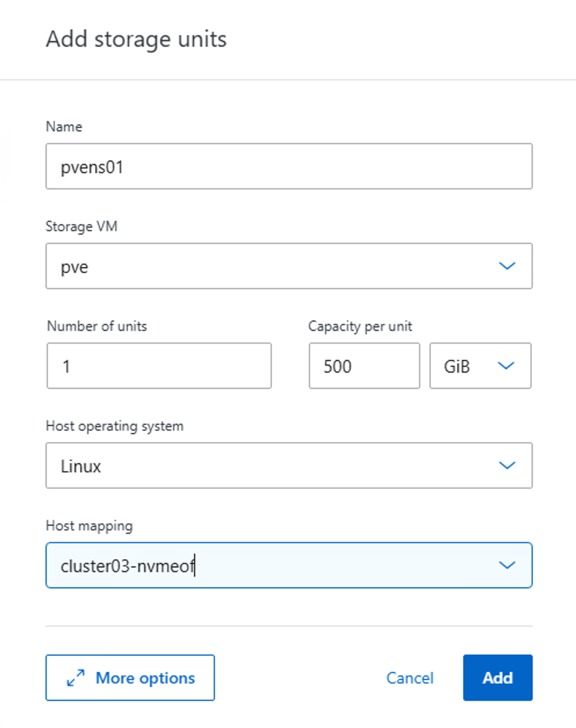creación de espacios de nombres nvme