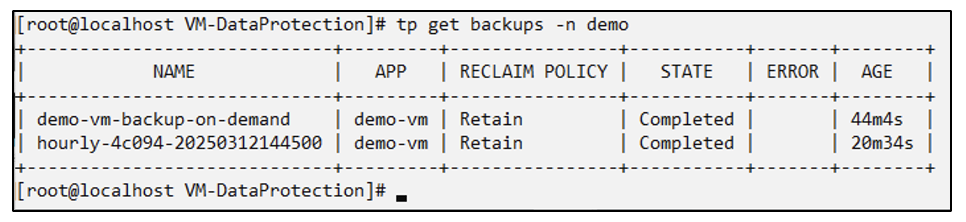 Copias de seguridad creadas a pedido y según programación