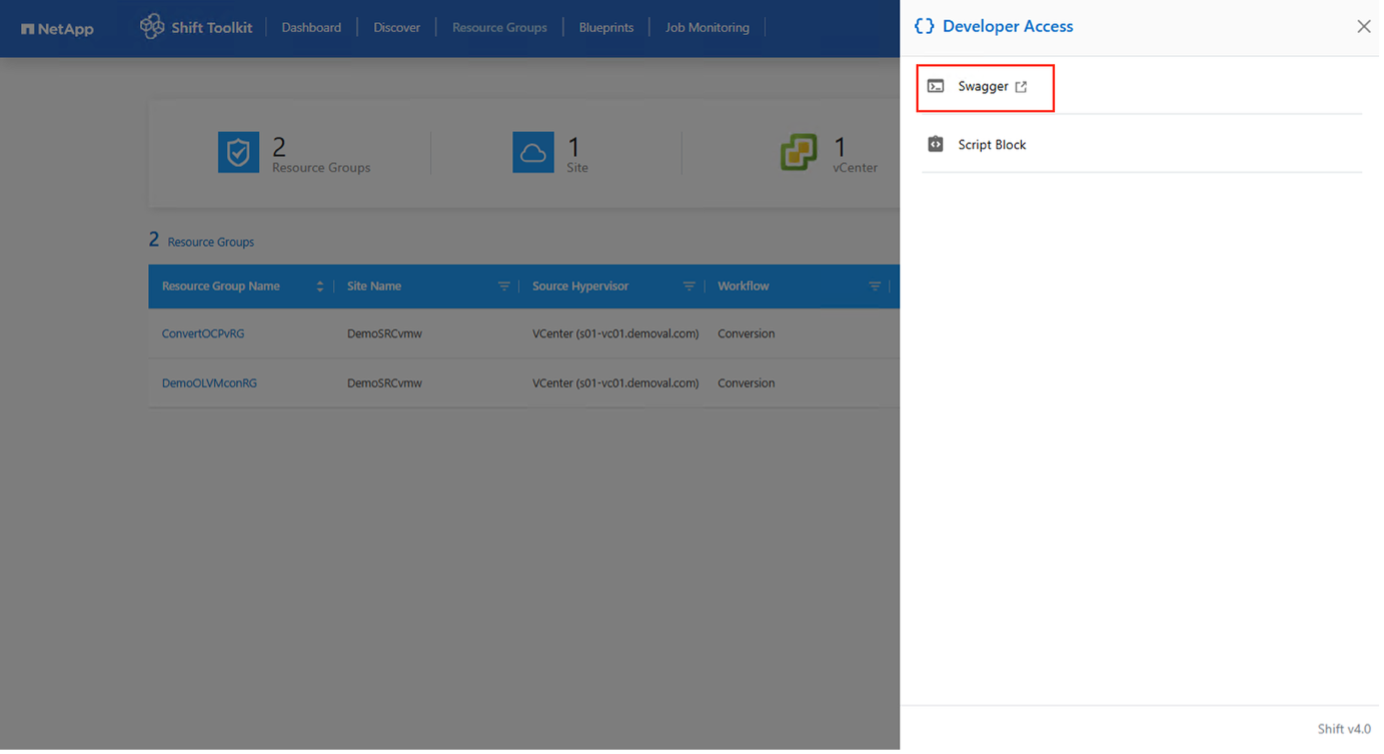 Interfaz de documentación de la API de Swagger