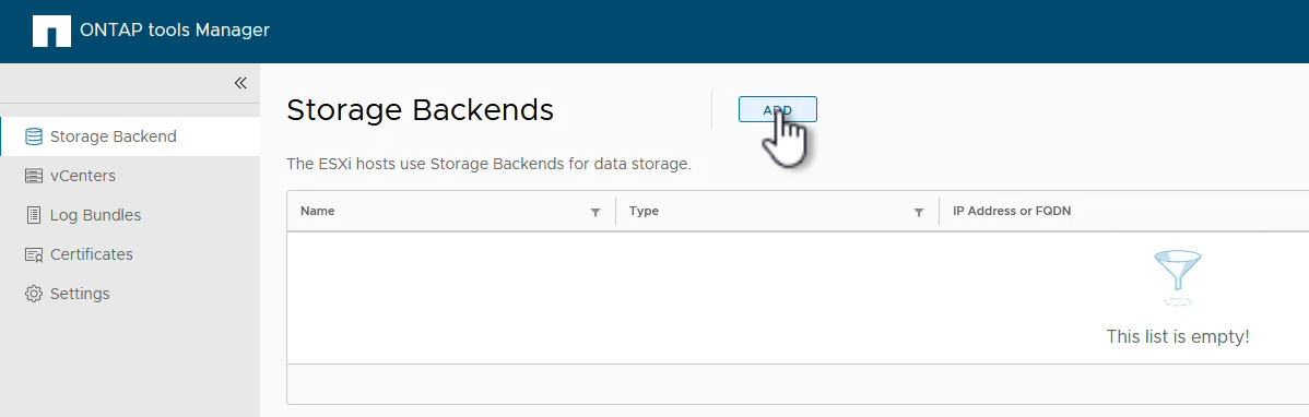 Agregar backend de almacenamiento