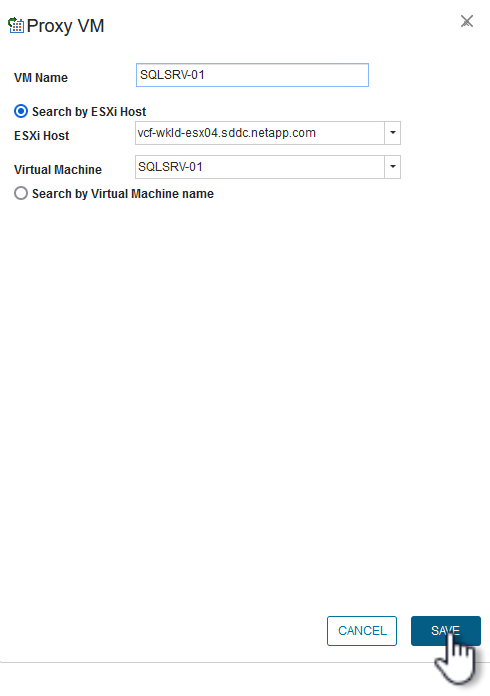 Localizar la máquina virtual en la página de máquinas virtuales proxy