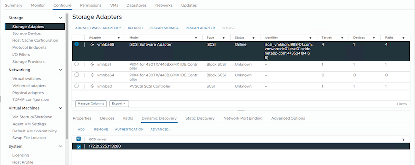 Agregar servidor iSCSI para descubrimiento dinámico