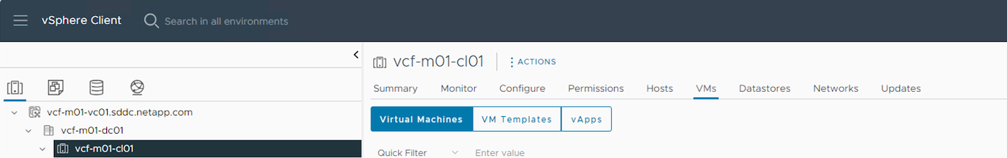 Equipos virtuales en un clúster específico