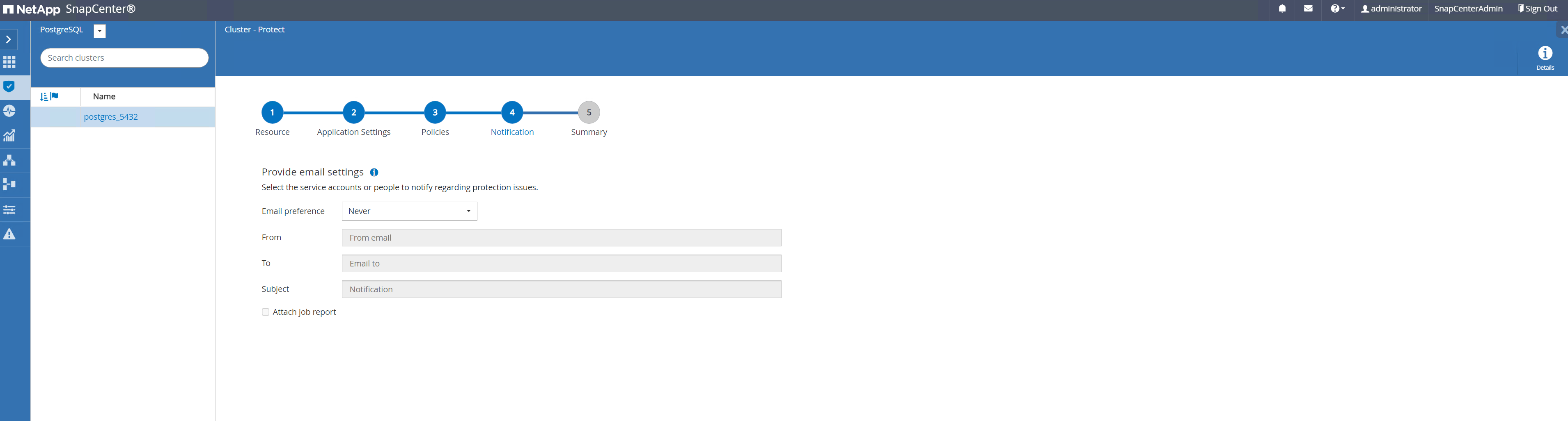 Esta imagen proporciona una copia de seguridad de base de datos para el servidor SnapCenter