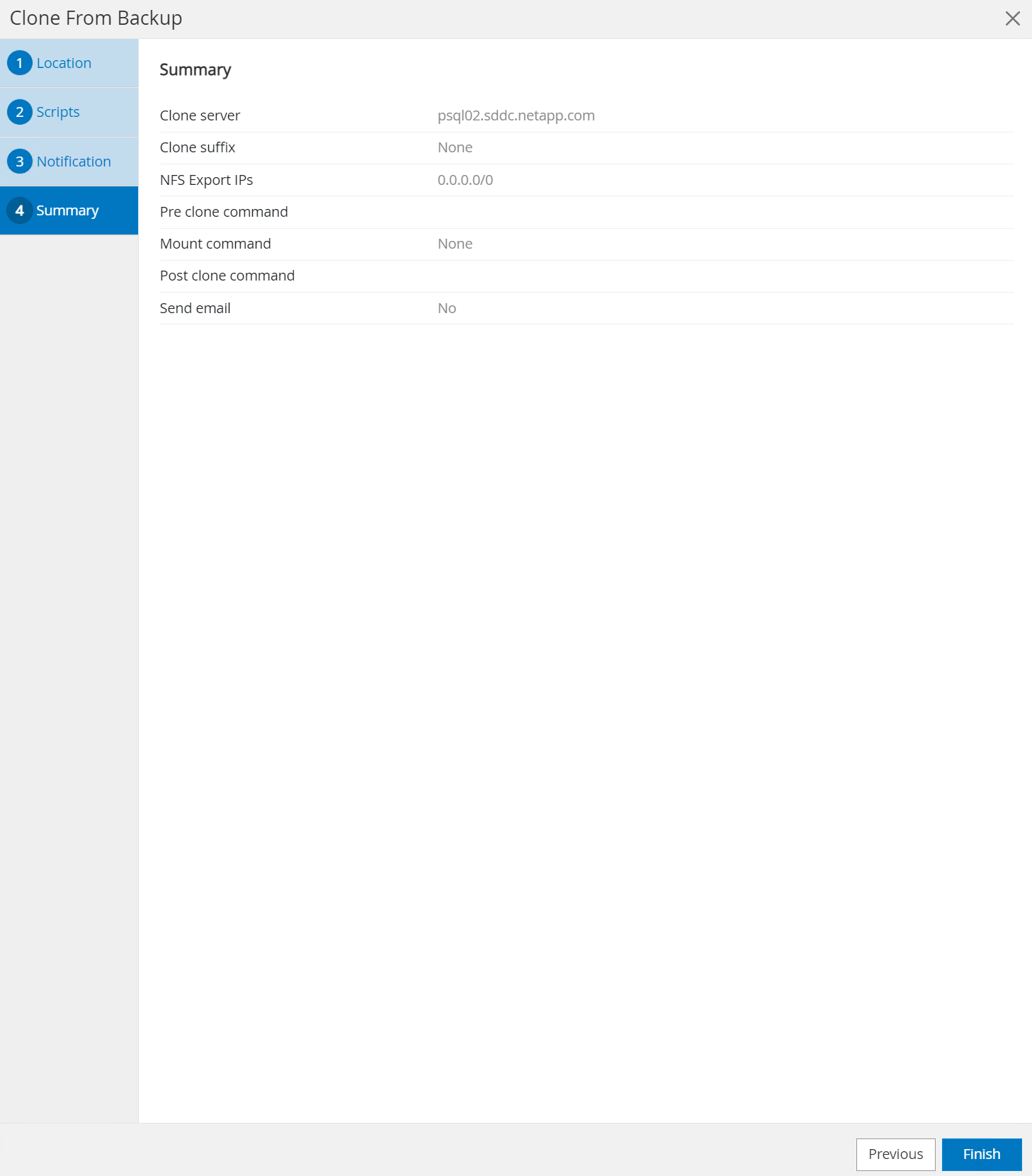 Esta imagen proporciona clon de base de datos para el servidor SnapCenter