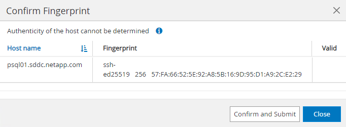 Esta imagen proporciona hosts para el servidor SnapCenter