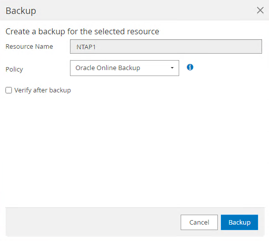 Captura de pantalla que muestra la configuración de SnapCenter.