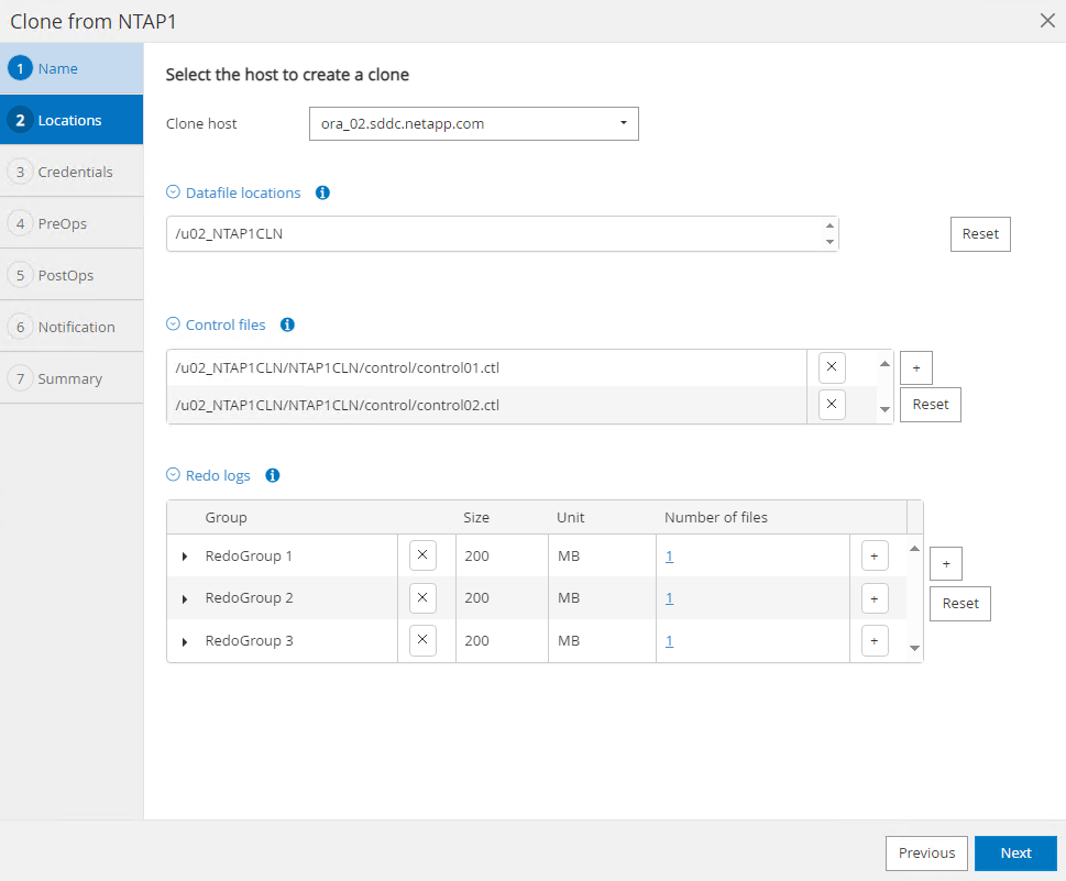 Captura de pantalla que muestra la configuración de SnapCenter.